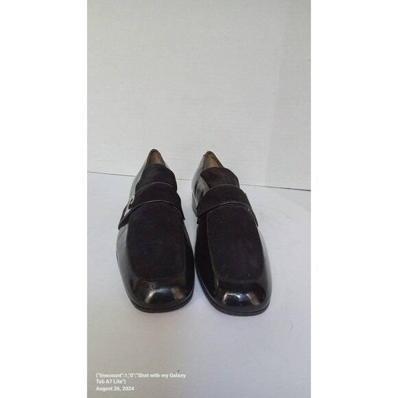 Contempo Collection‎ Black Patent Leather Loafers with Decorative Silver Buckle main image 7